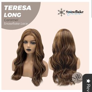 JBEXTENSION 22 Inches Long Caramel Pre-Cut Snowflake Lace Frontlace Glueless Wig